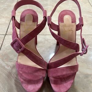 Christian Louboutin Pink Suede- Selima Alta 130 mm